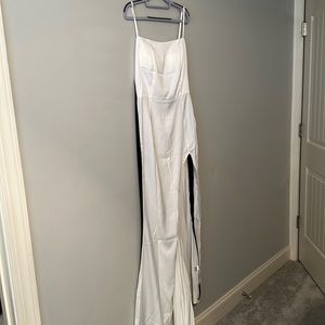 BRIDAL : White + Black Slip Dress